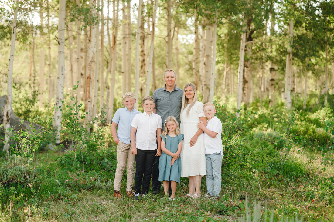 Portrait of a young family during extended family photos