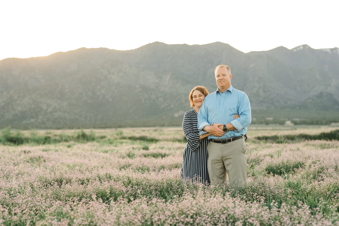 Classic couple portrait in Utah wildflowers