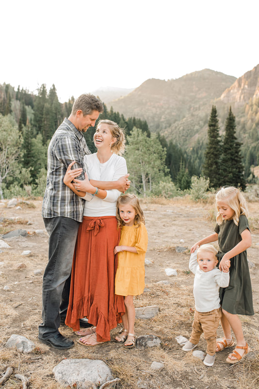Fall family photos at Jordan Pines in Big Cottonwood Canyon, Utah